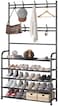 Generic Entryway Coat Rack, U-Hoome 3-In-1 Hall Tree Shoe Bench With Coat Hat Umbrella Rack, Storage Shelves With 8 Hooks, Multifunctional Hallway Organizer (Black)