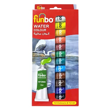 Funbo FO-WATERCOL-1212 Water Color Set 12ml x 12 Pieces