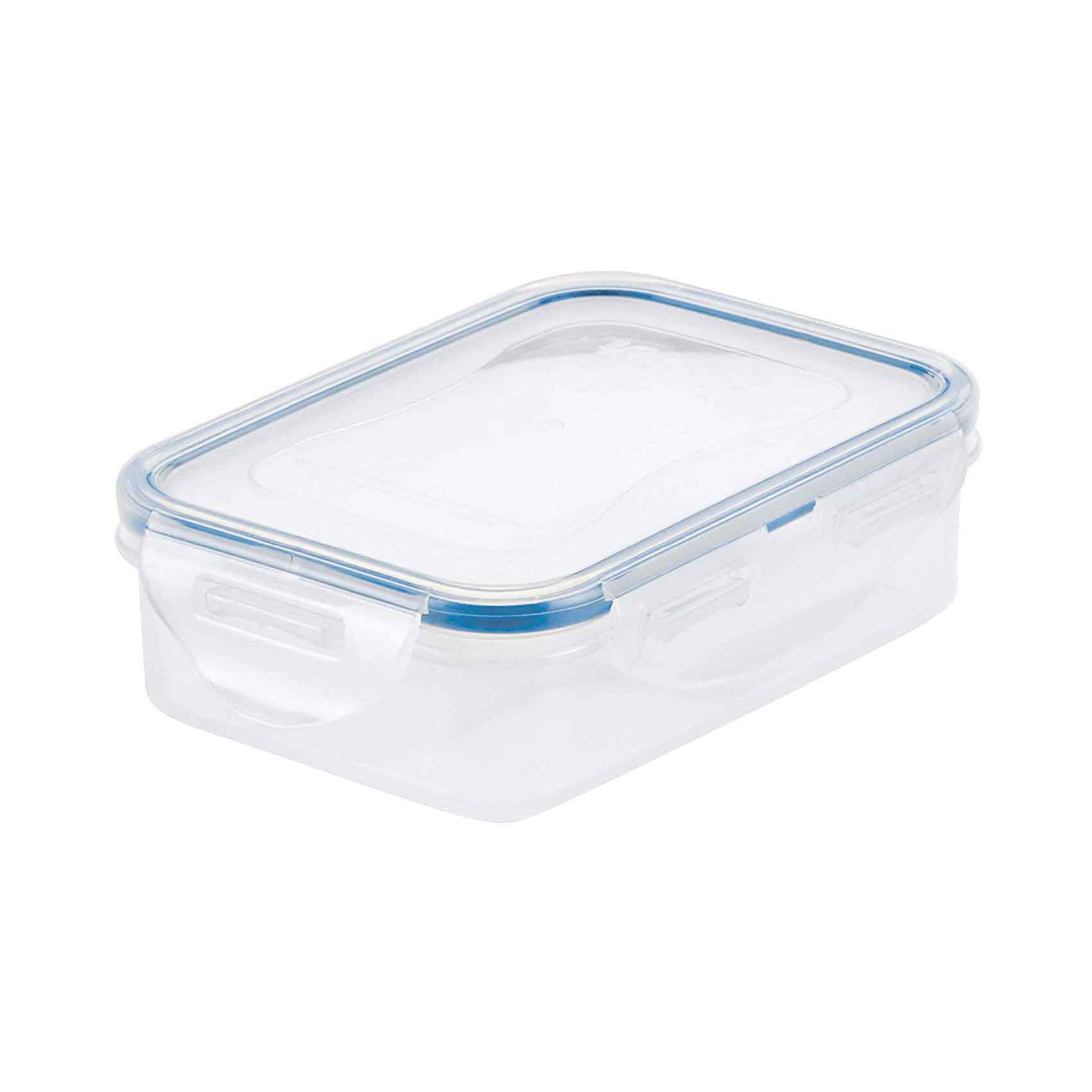 Lock &amp; LockClassic Plastic Rectangular Food Container Clear/Blue 360ml