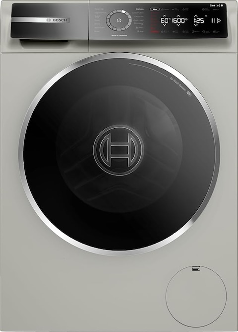 Bosch Series 8 Free-Standing Washing Machine, Front loader 10 kg , Home Connect-iService Remote, Remote Monitoring and Control, EcoSilence Drive, 1600 RPM, Silver inox, WGB2560XGC