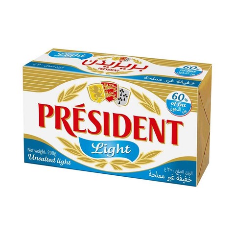 President Light Unsalted Butter 200g