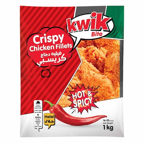Kwik Bite Hot And Spicy Crispy Chicken Fillets 1KG