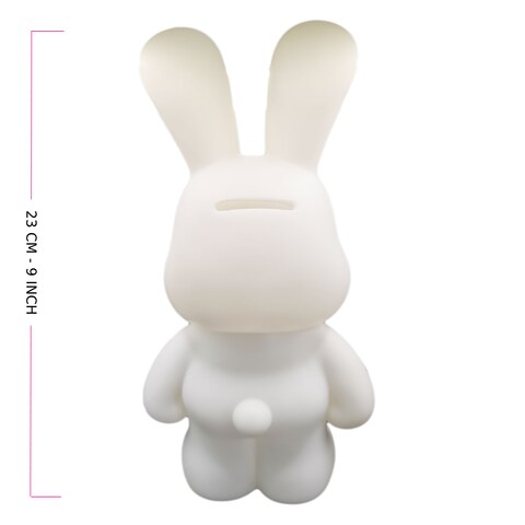 DIY MONEY SAVING COOL BUNNY (8.6 inch - 23 cm) ACRYLIC FLOW POUR PAINT SET COLORS: Light-Blue, Dark-Purple, Lemon-Yellow. Dubai Drip Arts and Crafts.