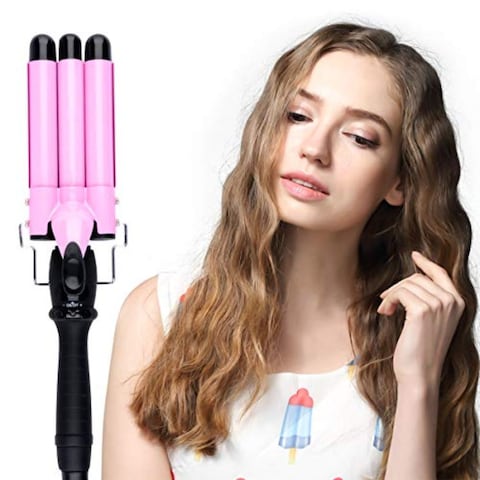 Ckeyin 3 Barrels Curler Ceramic Curling Iron Wand Hair Wavers With Lcd Display Heat Resistant Glove 32Mm Online Carrefour UAE