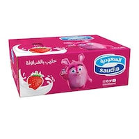 Saudia Long Life Strawberry Milk 125ml × 24