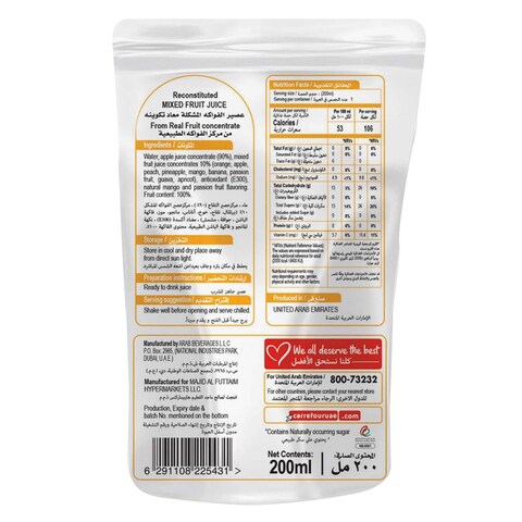 Carrefour Mixed Fruit Juice 200ml
