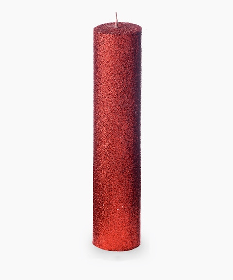 اشتري Red Glitter pillar candle في الامارات