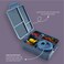Eazy Kids Jumbo Bento Lunch Box w/ Thermos &amp; Sauce Jar- Grey