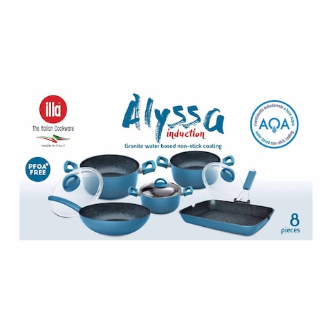 Illa Induction Cookware Set - 8 Pieces -Blue