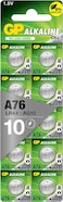 GP (A76) LR44, AG13 Alkaline Cell 0% Mercury 1.5V Batteries - 10 Pieces