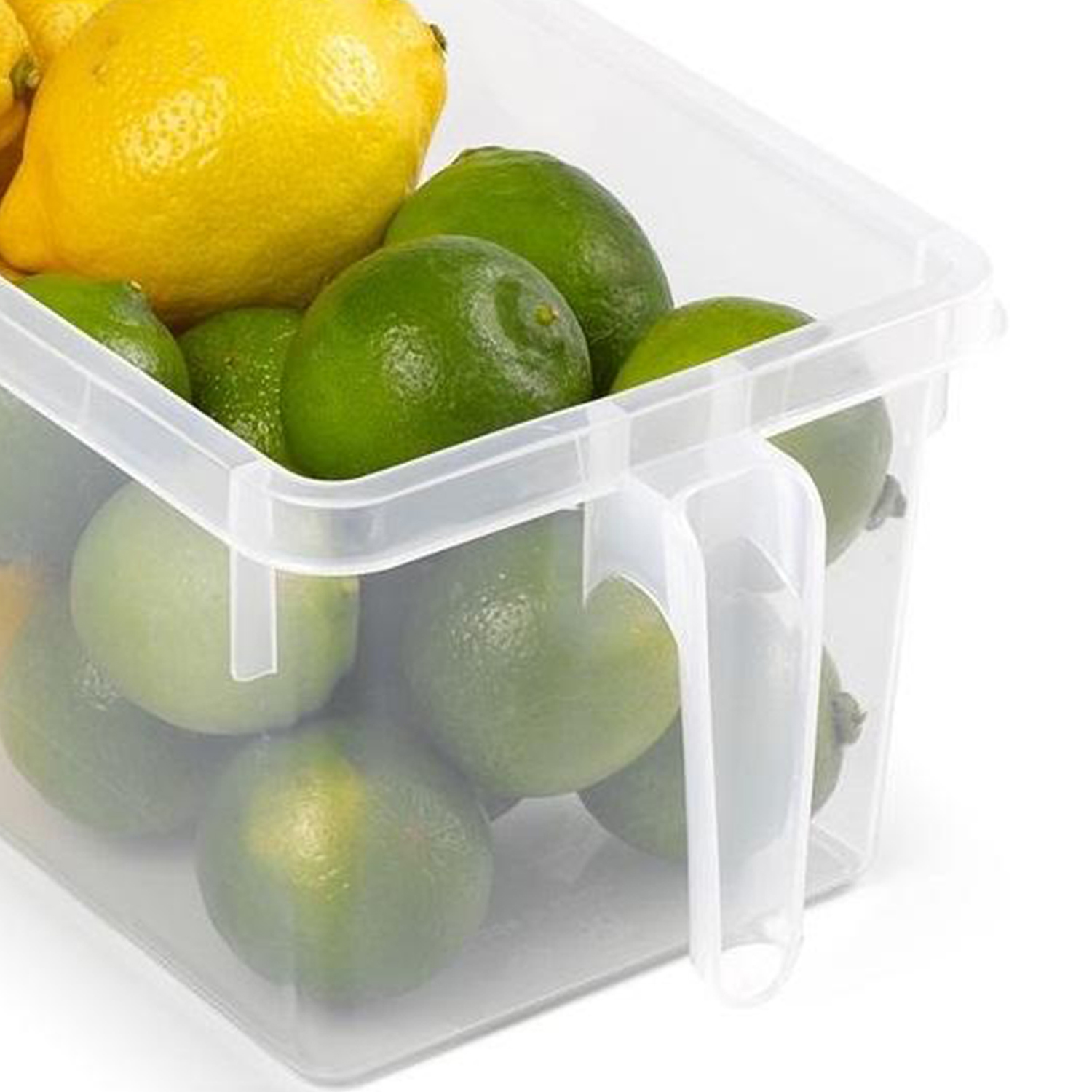 PLASTIC FORTE  Fridge Organizer &amp; Drawer with Handle, Semi-Transparent