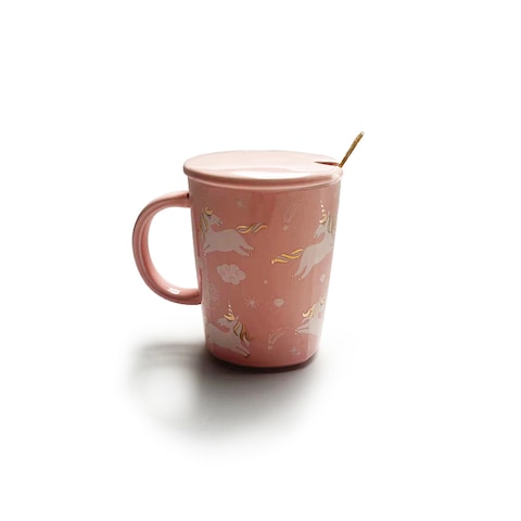 Cute Pink Ceramic Mug With White Clouds Painted In Gold Cartoon Mug From The Source