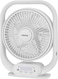 Geepas-12&quot; Rechargeable Table Fan With Powerful Motor, 6V 4.5AH Lead- Acid Battery, 4 Hours Working Time, LED Night Light, Solar Input, USB Output, Up/Down Tilting, 5 Leaf Blade, GF21189, White