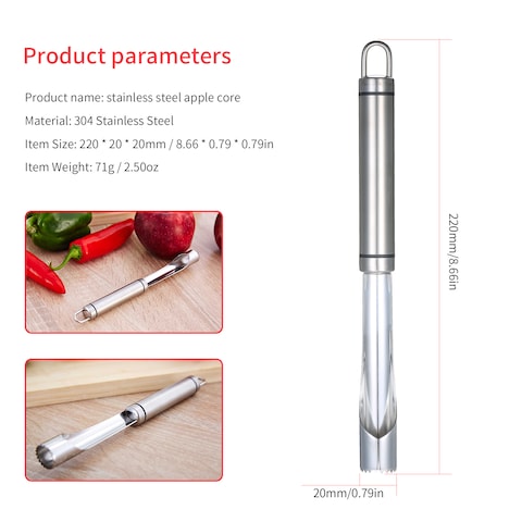 Decdeal - Apple Corer Stainless Steel Fruit Corer Remover Premium Pear Core Remover Tool with Sharp Serrated Blade
