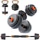 ULTIMAX Adjustable Dumbbells Set Unisex Adult Environmental Adjustable Dumbbell &amp; Barbell Set with Kettlebell Non-slip Patented Products Adjustable Weights Dumbbells Set -15KG