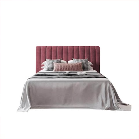 إن هاوس لاتيسو هيكل سرير منجد بالمخمل - نفر ونص - 200×140 سم - زهري غامق