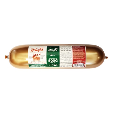Delight Sausage With Chicken And Beef Adult Dog Food 800g