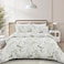 Luna Home King Size 6 pieces, duvet cover set, green plant leaf design.