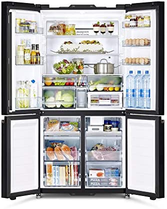 Hitachi 514L Net Capacity Deluxe 4 Door French Door Refrigerator Glass, Mauve Gray, RWB720VUK0GMG