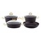 Home Maker Granite Cookware Set With Glass Lid Black And Gold 7 PCS