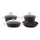 Home Maker Granite Cookware Set With Glass Lid Black And Gold 7 PCS