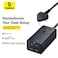Baseus 65W PD GaN5 Pro Fast Wall Charger Power Strip, 4-Ports 2USB-C + 2USB Charging Extension Cord With 5ft AC Cable For Steam Deck, MacBook  iPad, USB C Laptop, iPhone 15/14/13/12, Samsung Etc Black