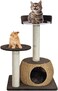 Cat tree tower basket with soft cushion and scratching post, meow mansion, cat basket, paw retreat, chocolate color cat tree (86 cm height)