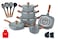 Dessini 19-Piece Non Stick Granite Cookware Set 20/24/28/32cm Casserole, 28cm Shallow Casserole, 32cm Double Fry Pan - PFOA Free