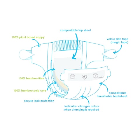 Pureborn New Born Disposable Diaper Pants 1-3kg 34 Diapers