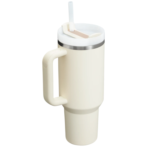 Stanley Quencher H2O Flow State Double Walled Insulated Tumbler 1.2L, 90% Recycled, Stainless Steel, Reusable Straw, Comfort Grip, Dishwasher safe &amp; BPA Free. Cream.
