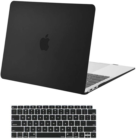 Ntech Macbook Air 13 Inch Case 2018 Release A1932 With Retina Display, Plastic Hard Case Shell &amp; Keyboard Skin Cover Only Compatible Newest Macbook Air 13 With Touch Id, Black