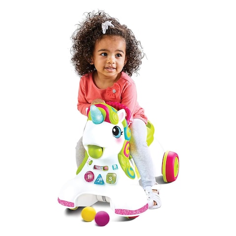 Infantino Sensory 3-In-1 Sit Walk And Ride Unicorn Kids Activity Walker 6-36 Months