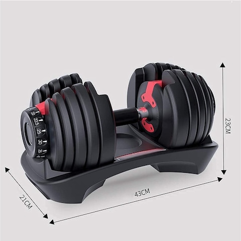 Maxstrength 24Kg Adjustable Iron Dumbbell - Single Set, With Fast Automatic Different Weights Adjustment Professional Comprehensive Training For Home Gym