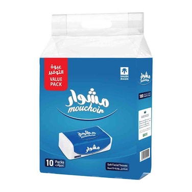 Mouchoir Facial Tissue Plus 160 Sheets x 10 Pack