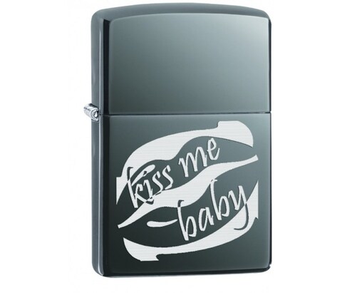 Zippo Classic Lighter 150-MP319766 Kiss Me Baby Design |Green Matte