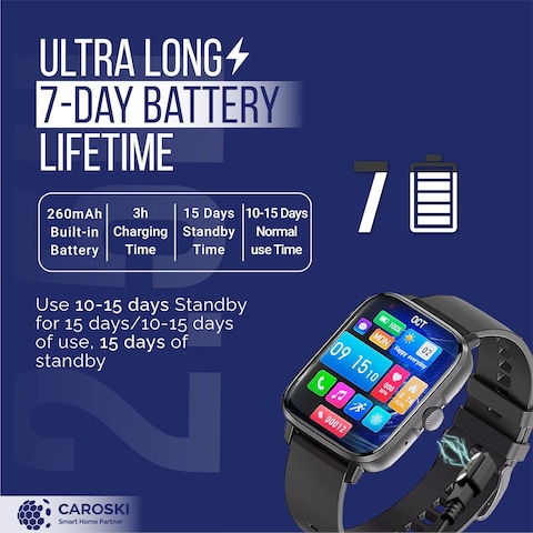 Smart Watch for Men - DT102 - Fitness Tracker Technology - Multiple sports modes - Dual Bluetooth 5.0 - Smart Watch to Monitor Blood Oxygen - Heart Rate - Smart Watch for Men