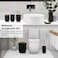 Bamboo Bathroom Accessories Set of 6 Modern Design 6 Pieces Bathroom Accessory Set Soap Dispenser Toothbrush Holder Tooth Mug Soap Dish Toilet Brush Rubbish for Bathroom Home Decor (Black)