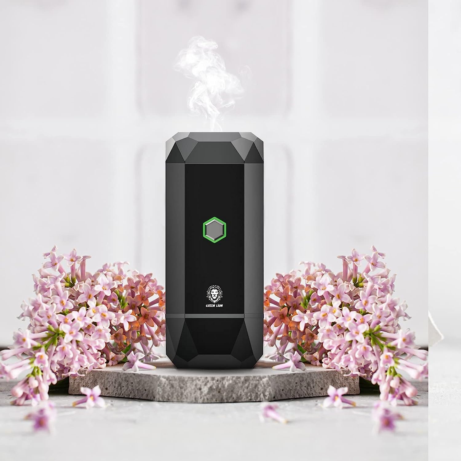 Green Lion Diamond Smart Bakhour, Bakhoor Portable USB Rechargeable, Aroma Diffuser, Suitable Indoors, Living Room, Kitchen (Black) - Bakhoor