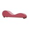 In House Romantic Chaise Longue Luxury And Romantic Design Sofa With Bed Mode Of Velvet Fabric With Lower Decorative Brown Buttons - Dark Pink