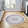 In House Velvet Turkish Round Decorative Carpet - Grey - 120x120cm