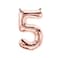 The Party Popper - 40 Inch Rose Gold Color Number Balloons (Number 5)