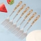 Ramadan Design Dinner Stainless Steel Forks Silverware - 6Pcs Dinner Fork with Ceramic Handle Stainless Steel Cutlery Forks Set - Dessert Forks and Spoons Silverware for Home-Green and White Color
