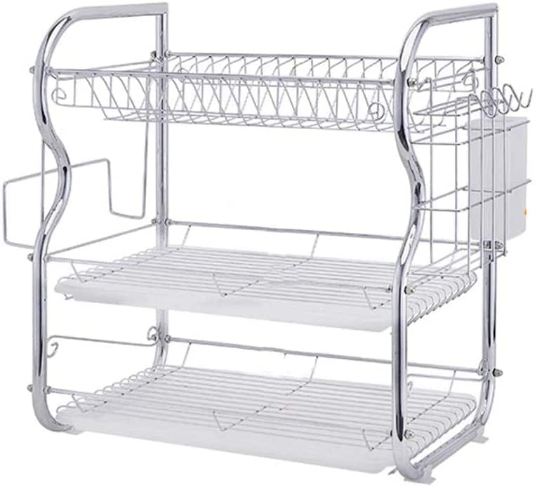 Buy Doreen 3 Layer Dish Rack Silver Online | Carrefour UAE