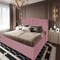 إن هاوس شومت هيكل سرير منجد بالمخمل - نفر ونص - 200×140 سم - زهري فاتح