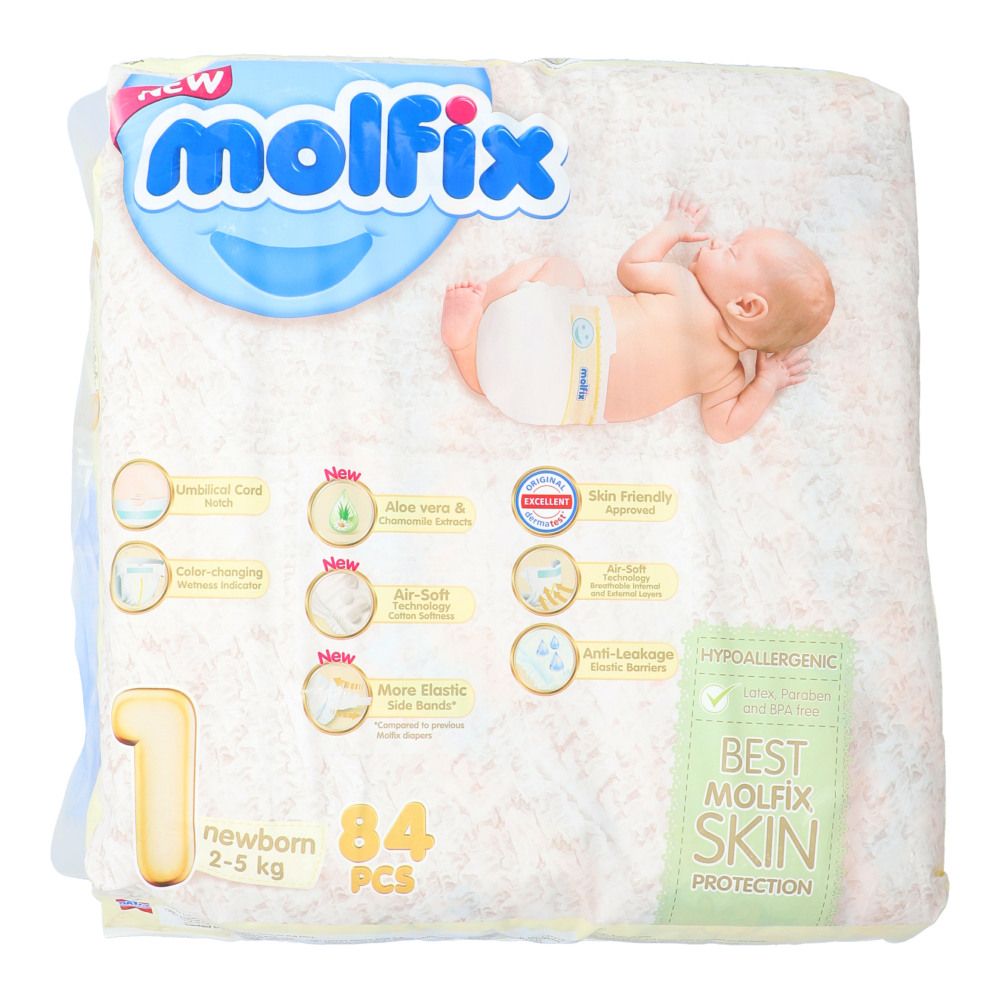 Molfix New Born Baby Size 1 Diapers 2-5 kg 78 pcs
