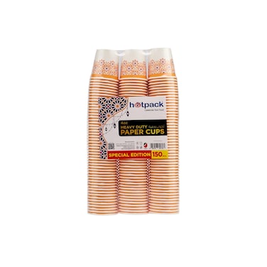 Hotpack Heavy Duty Paper Cups 4 ounce, 150 Pieces Offer Pack