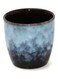 1Trust Corrugated Ceramic Mug, Blue/Black, 7x7x7cm