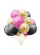 15-Piece 12inch Black, Pink, Gold Decorative Balloon Set