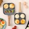 EnsoCrafts&reg; Kitchen Nonstick Egg Frying Pans Omelet Pan for Burger Eggs Ham Pancake Maker, Aluminium Alloy Fried Egg Cooker Skillet With Wood Handle Frying Pot Non-Stick Cooking Breakfast (2 Hole)