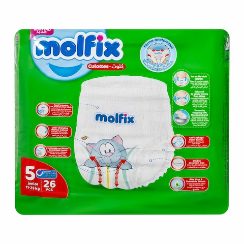 Molfix Pants Diapers 5 Junior, 11-25 Kg - 26 Diapers